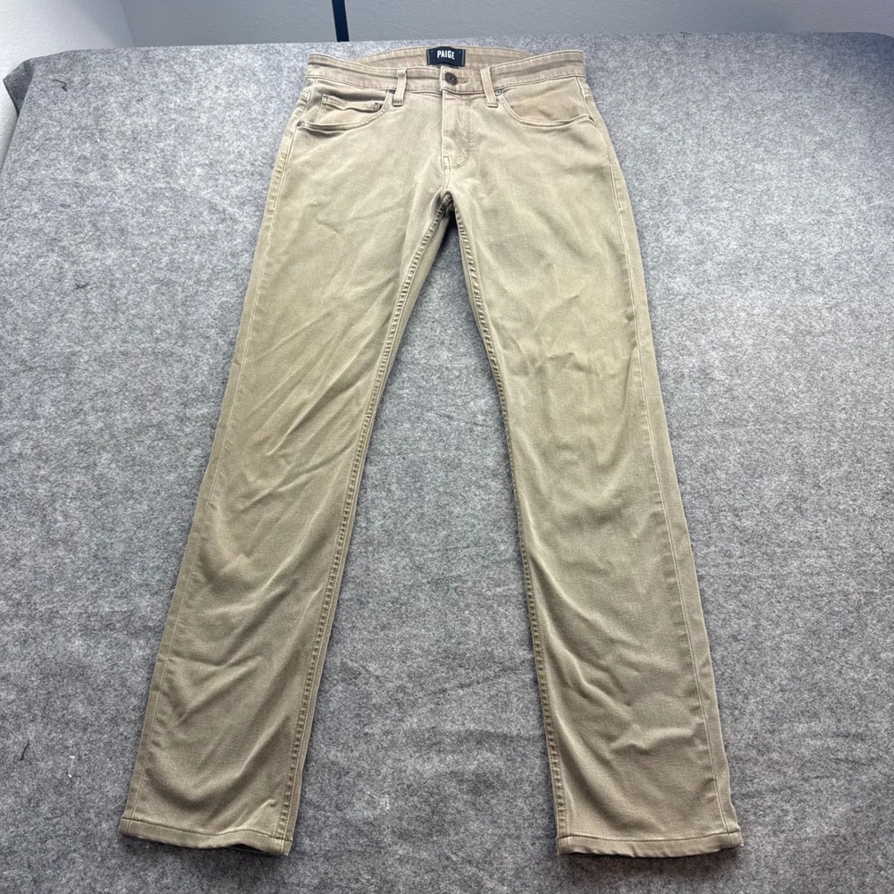 Paige Federal Pants Mens 28x30 Acorn Brown Slim Straight Rayon Blend Stretch